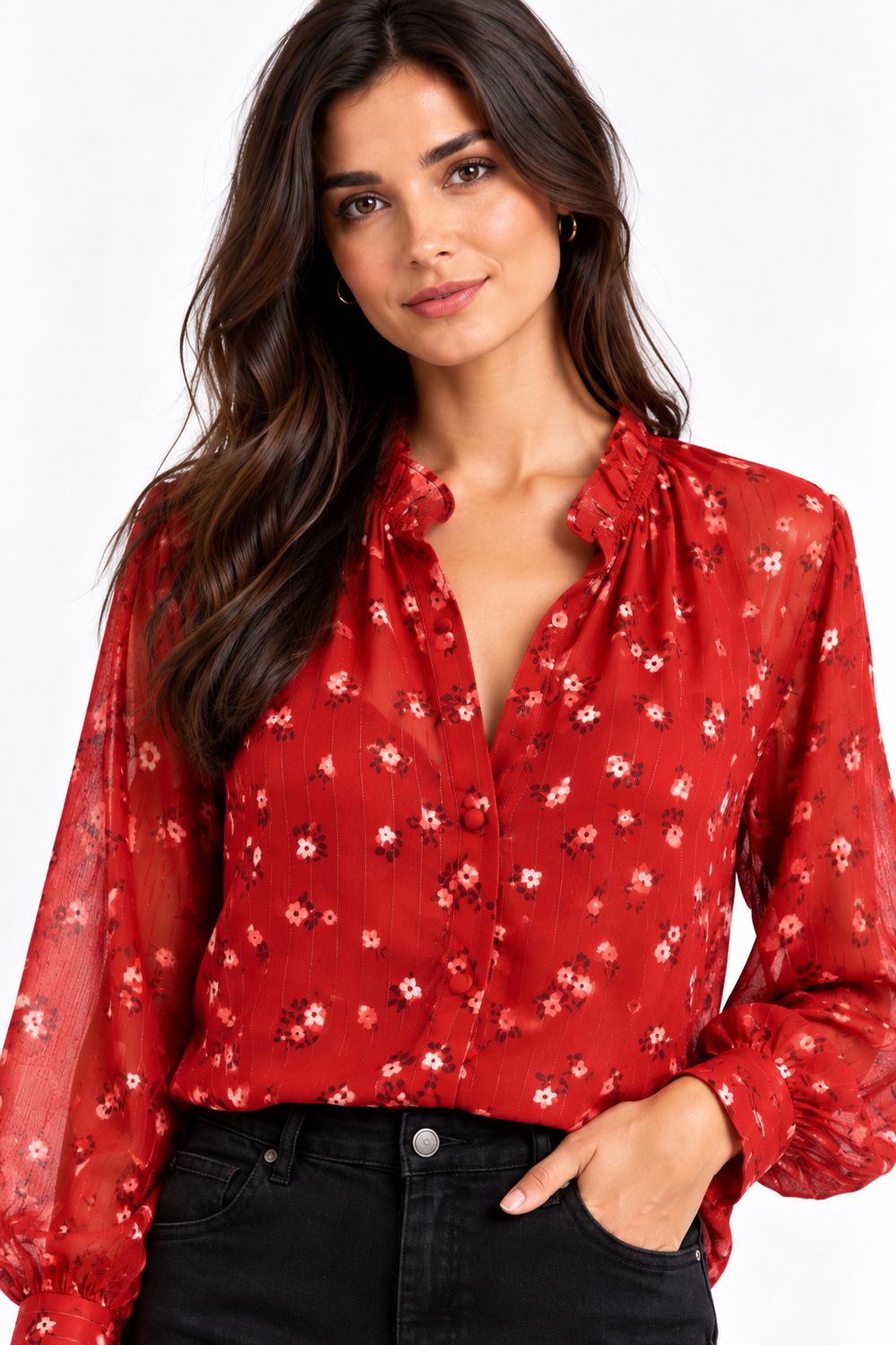 The Ruby Ditsy Floral Blouse