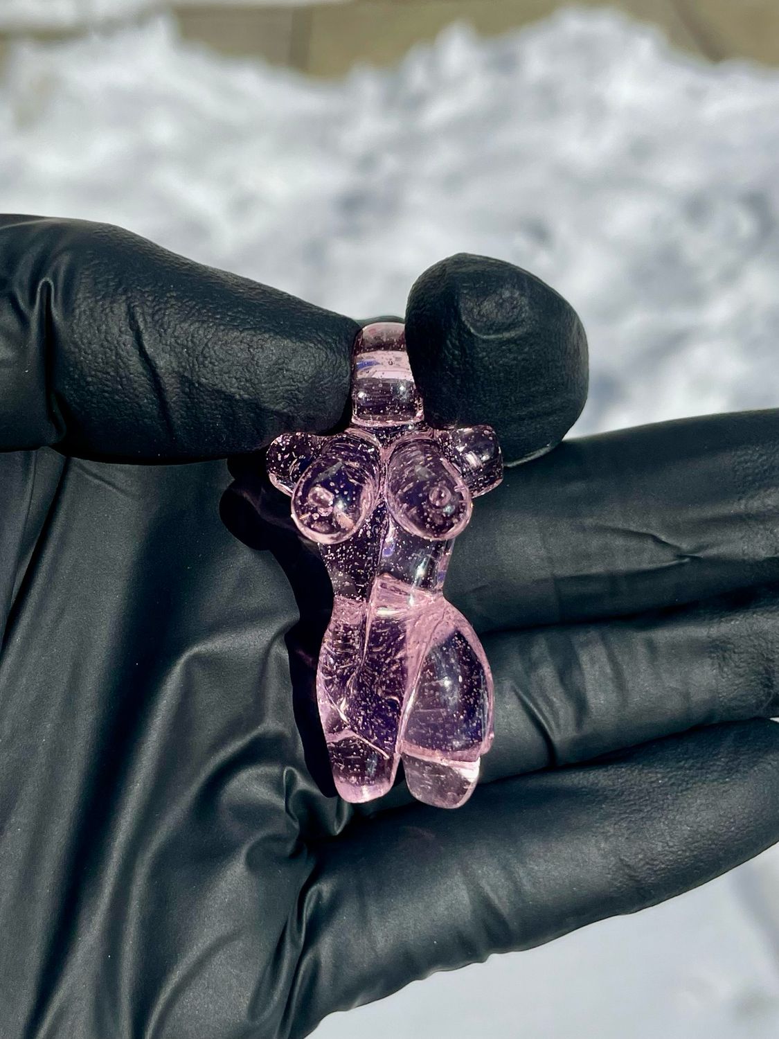 Pink lollipop mini babe pendant dom greco glass