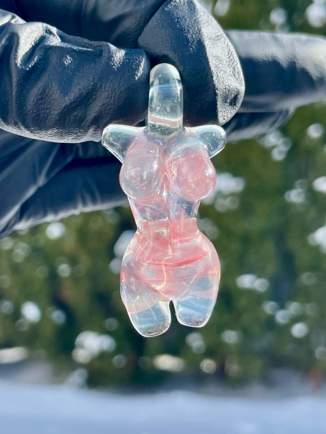 Ice blue mini babe pendant dom greco glass