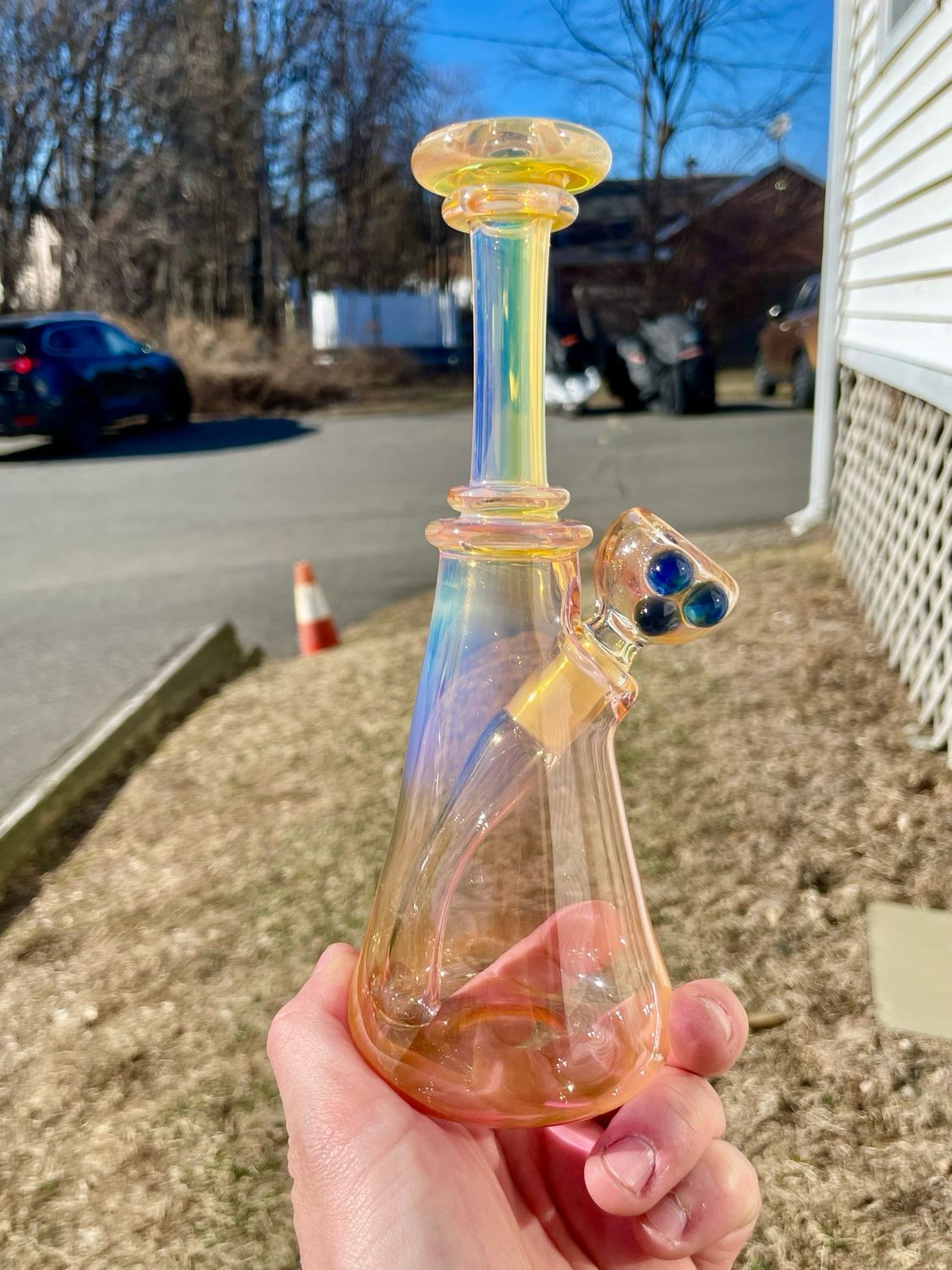 Yeti_dabs fumed tube 14mm 3 hole fixed downstem