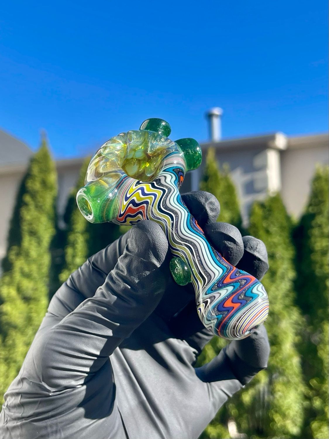 Fully worked spoon Bronx glass