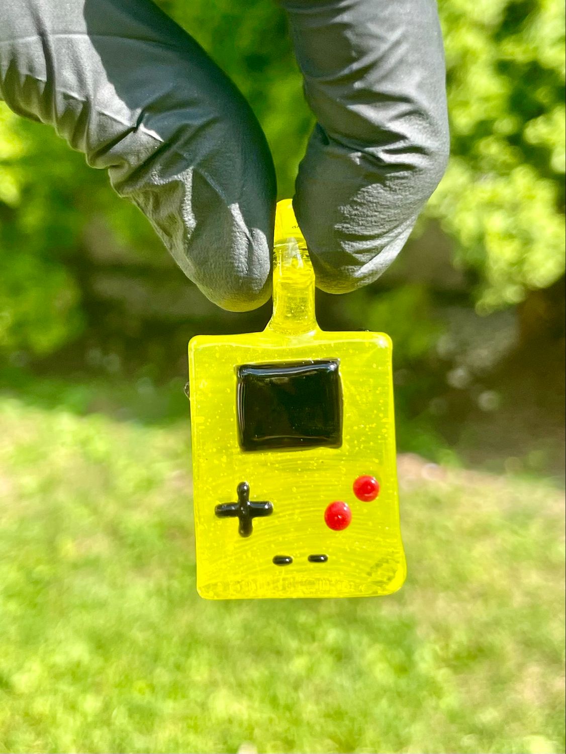 Flex glass UV game boy pendant