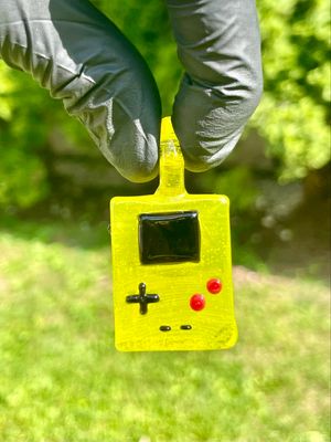 Flex glass UV game boy pendant