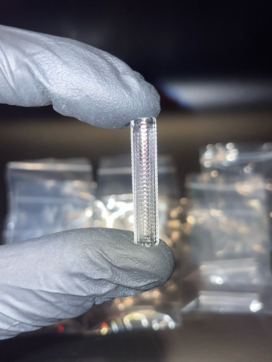 Hollow quartz pillar 6mm 28mm long-0154