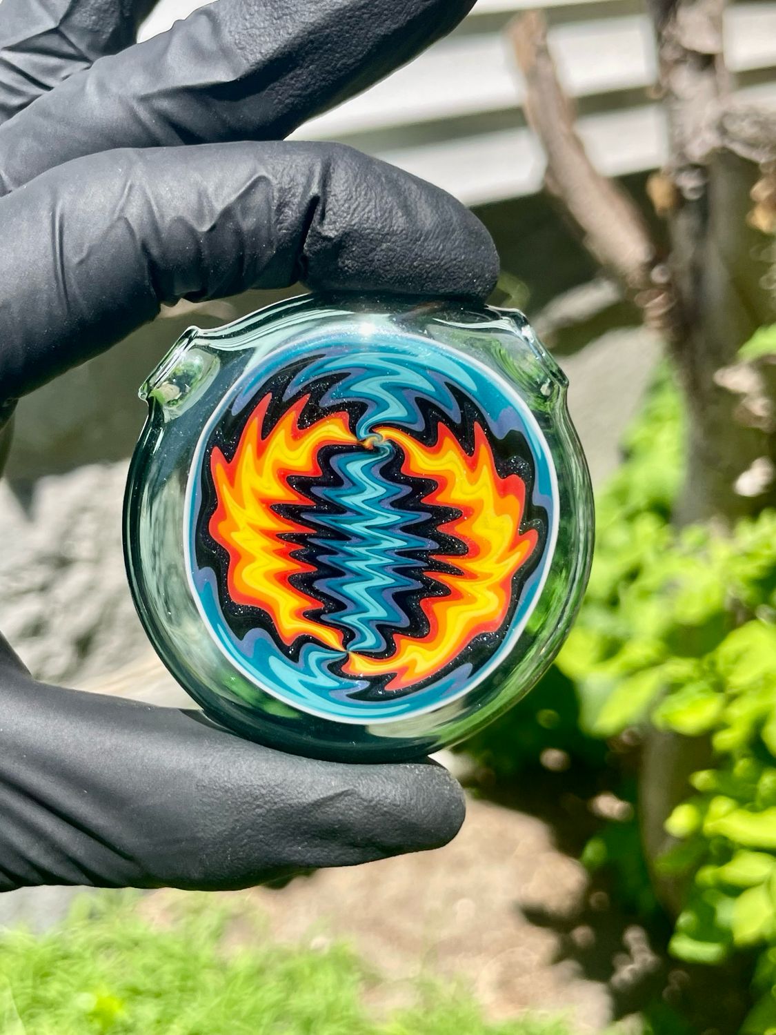 Wigwag pendy backed in unknown blue w/ star white lipwrap-0146