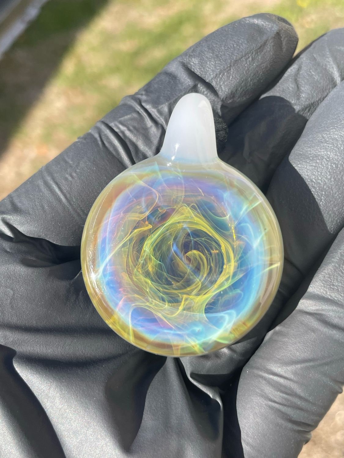 Beer glass pendant jade white-0192