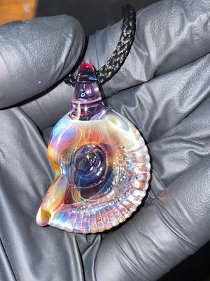 Ammonite pendant rainbow beerglass #6
