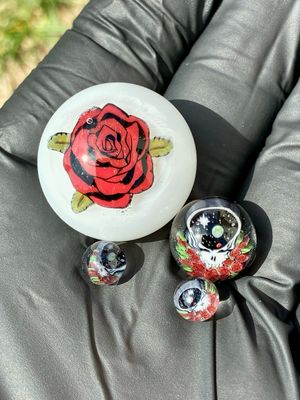 Bertha skull rose pearl marble 4 piece slurper set