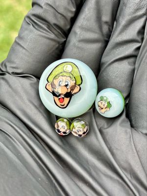 Super mario luigi pearl marble 4 piece slurper set