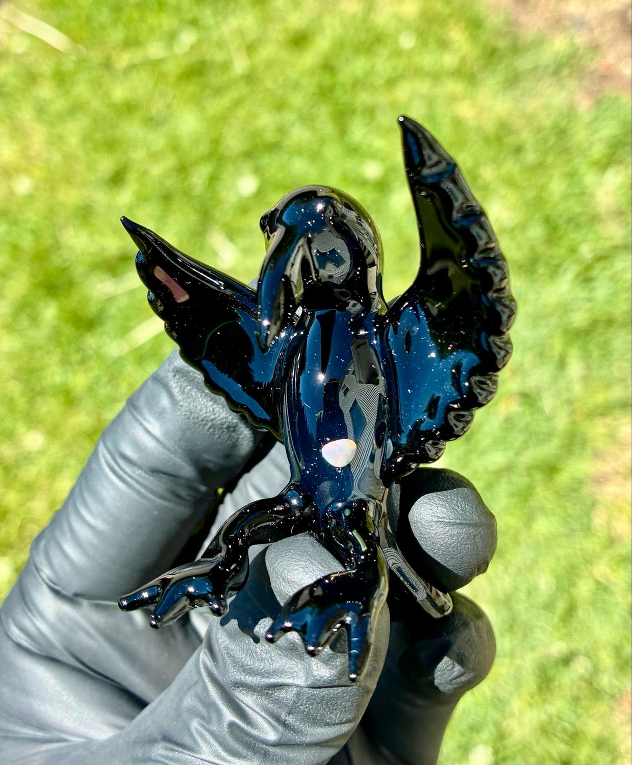 Opal Raven desk standing sculpture 
