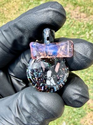 Pug w/ bow crushed opal