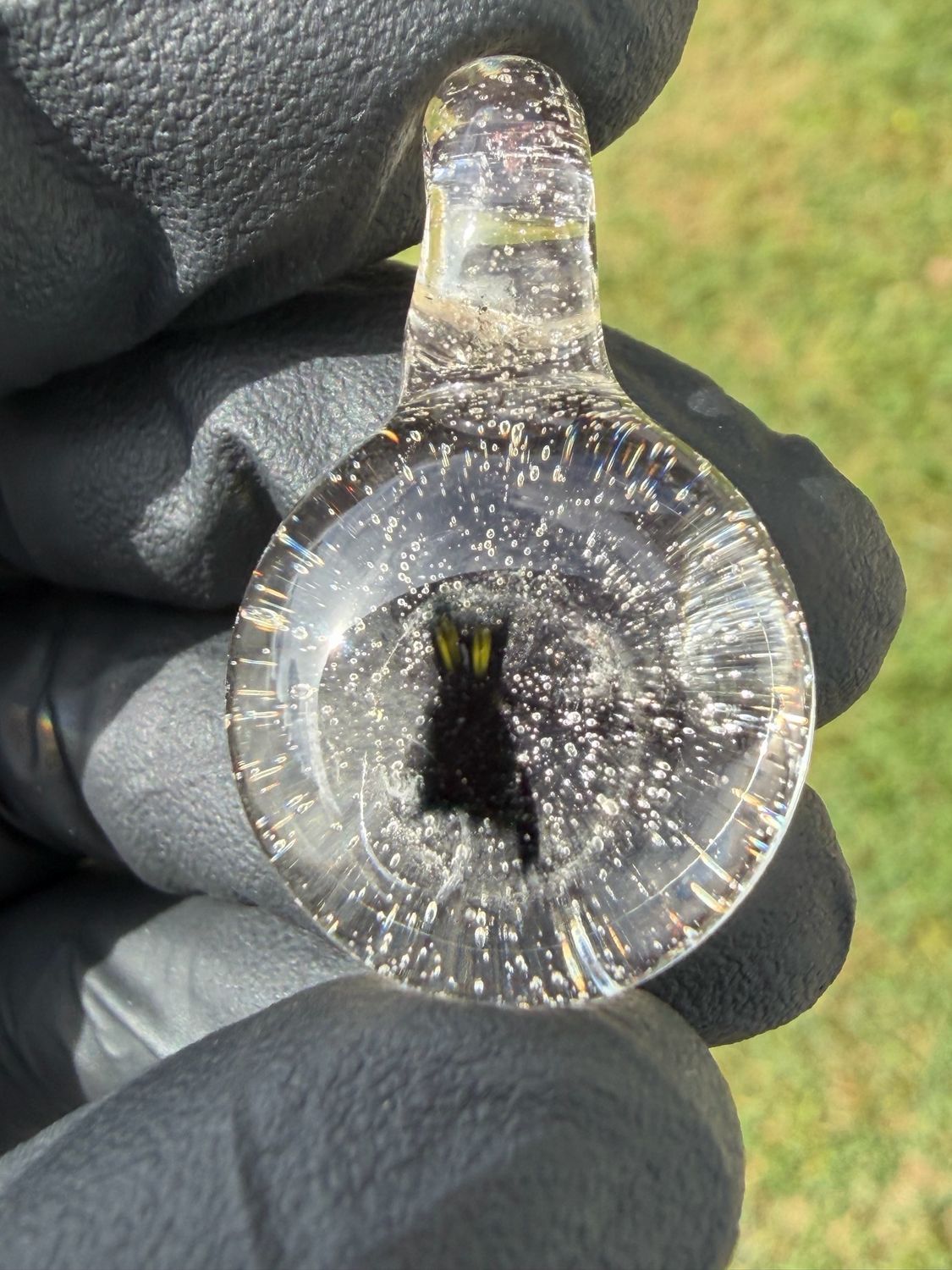 Black cat murrine pendant UV