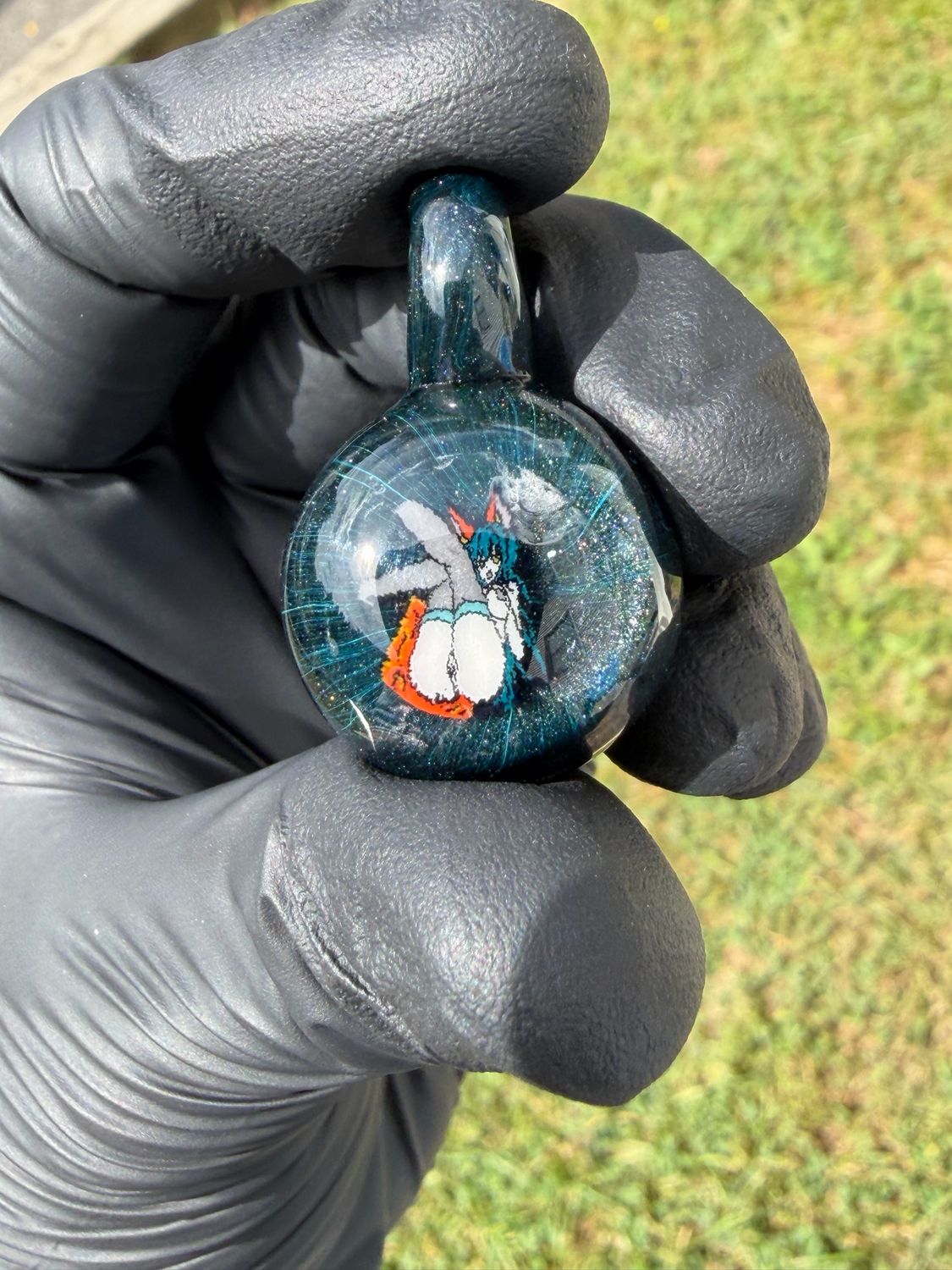 Spicy Firefox murrine pendant UV