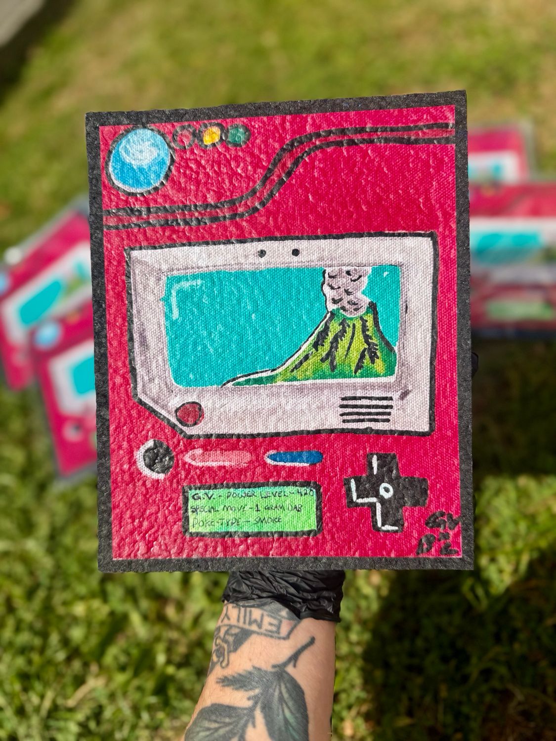 Hand drawn Pokédex moodmat visual fiber