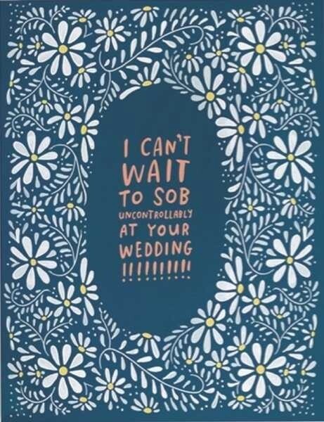 Sob At your wedding card