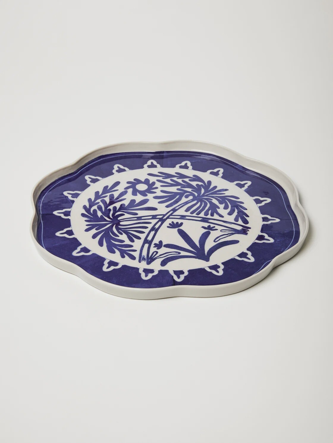 Del Sol Palm Platter Blue