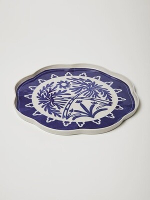 Del Sol Palm Platter Blue
