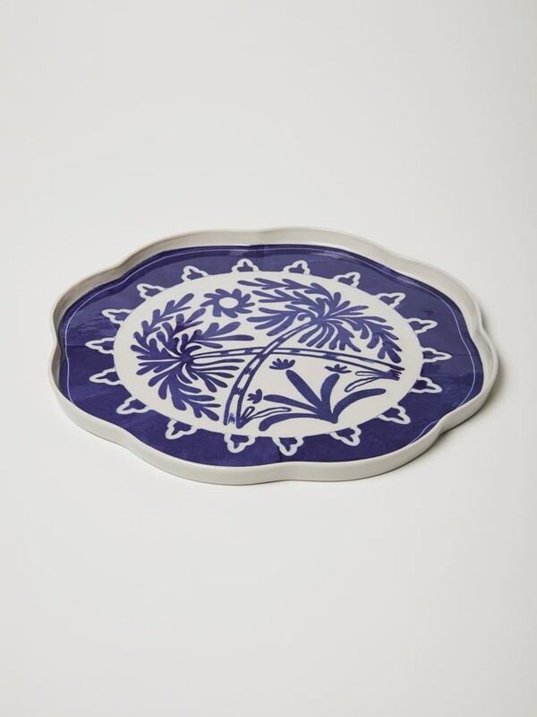 Del Sol Palm Platter Blue