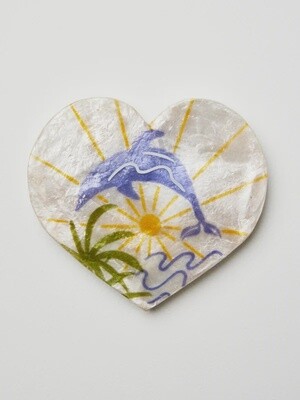 Jones and Co Soleil Dolphin Heart Wall Tile