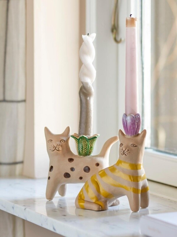 Mamie Cat Candles stick holders set of 2