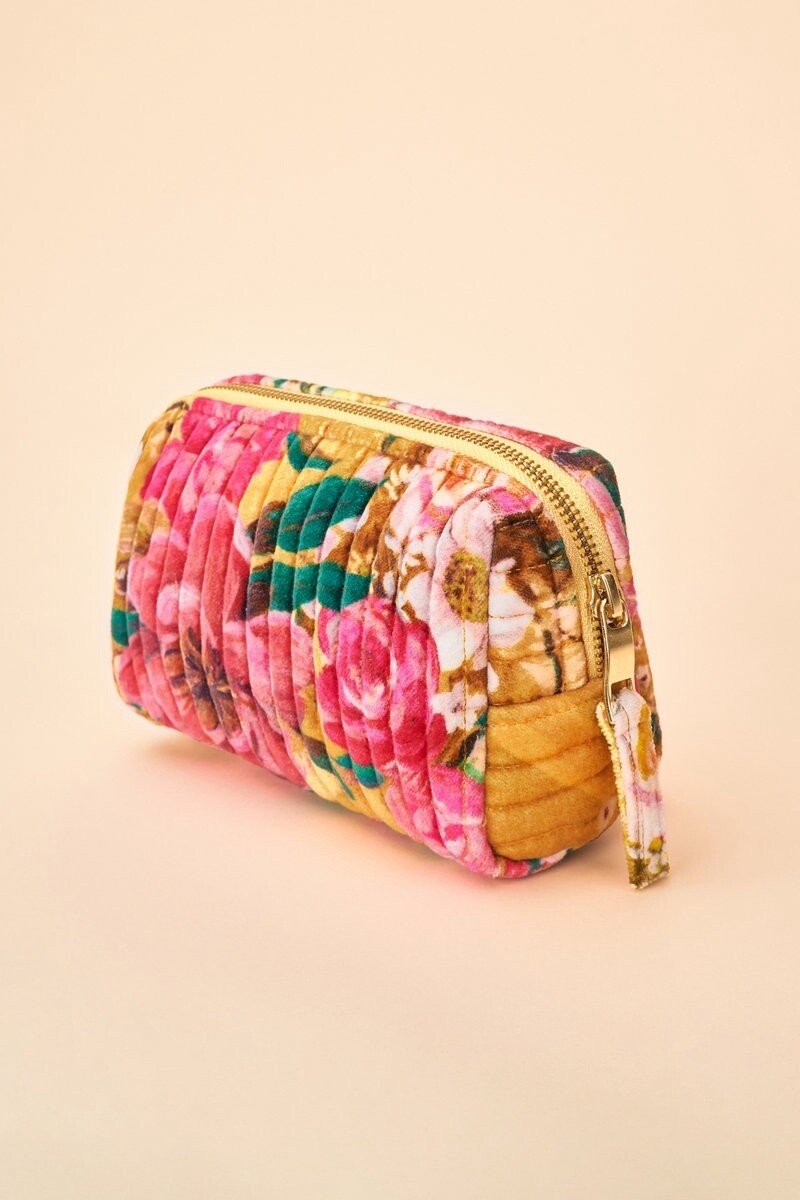 Powder Quilted Vanity Bag, Colour: Mustard