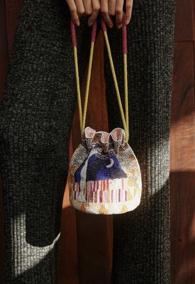 Beaded Pouch Night Sky