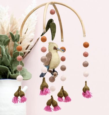Kookaburra felt baby mobile