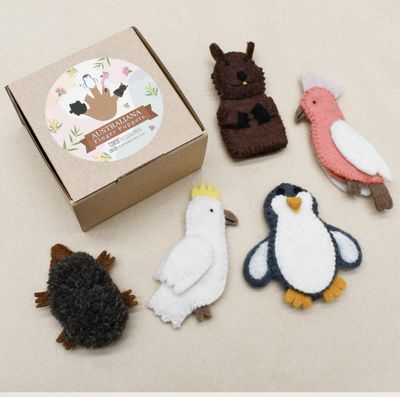 Cockatoo set of 5 finger puppets