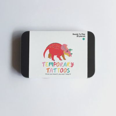 Temporary Tattoos Dinosaur in tin