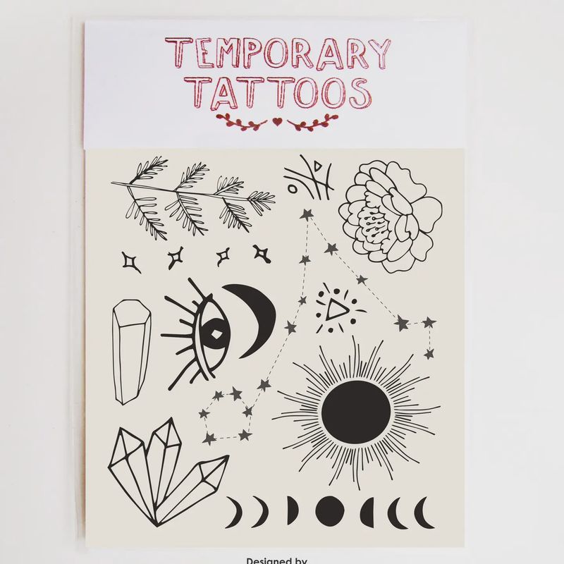 Sun and Moon Temporary Tattoos