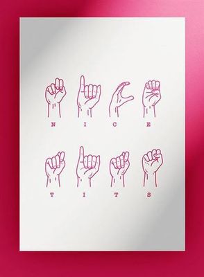 Nice tits sign language card