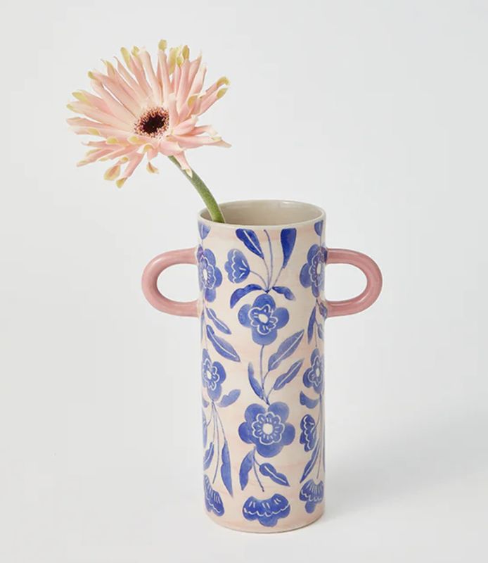 Griffe Blue Floral Vase