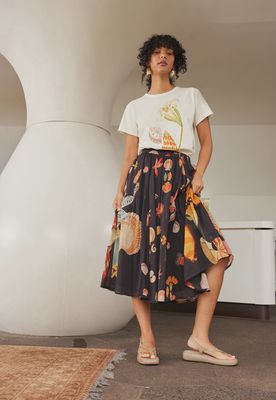 Nancy bird skirt~ charcoal shell