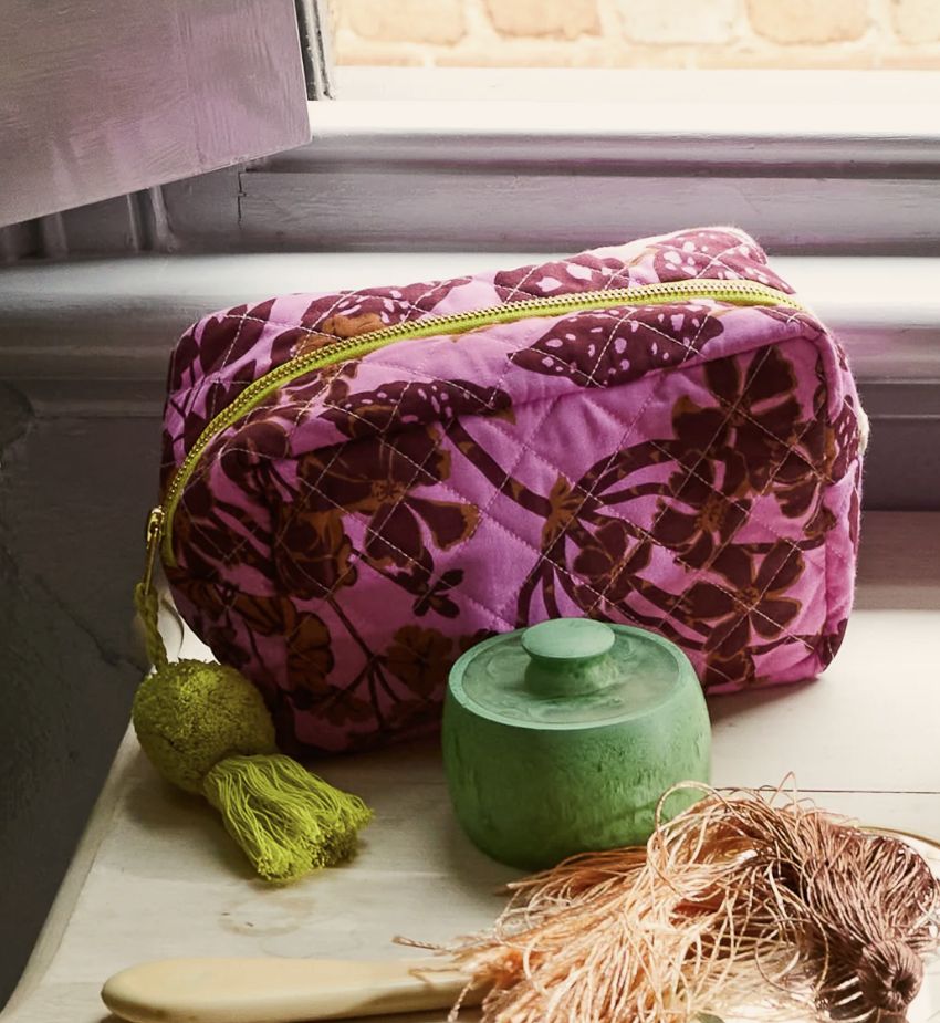 Jeanette Cotton Beauty Bag from Sage and Clare