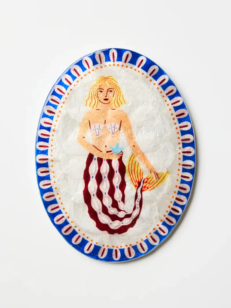 Mermaid coral cowrie tile