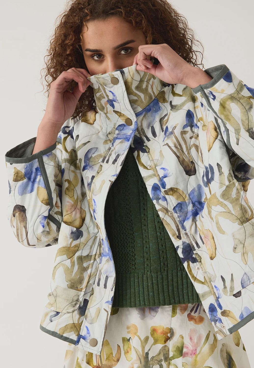 Suri Jacket Blue Watercolour