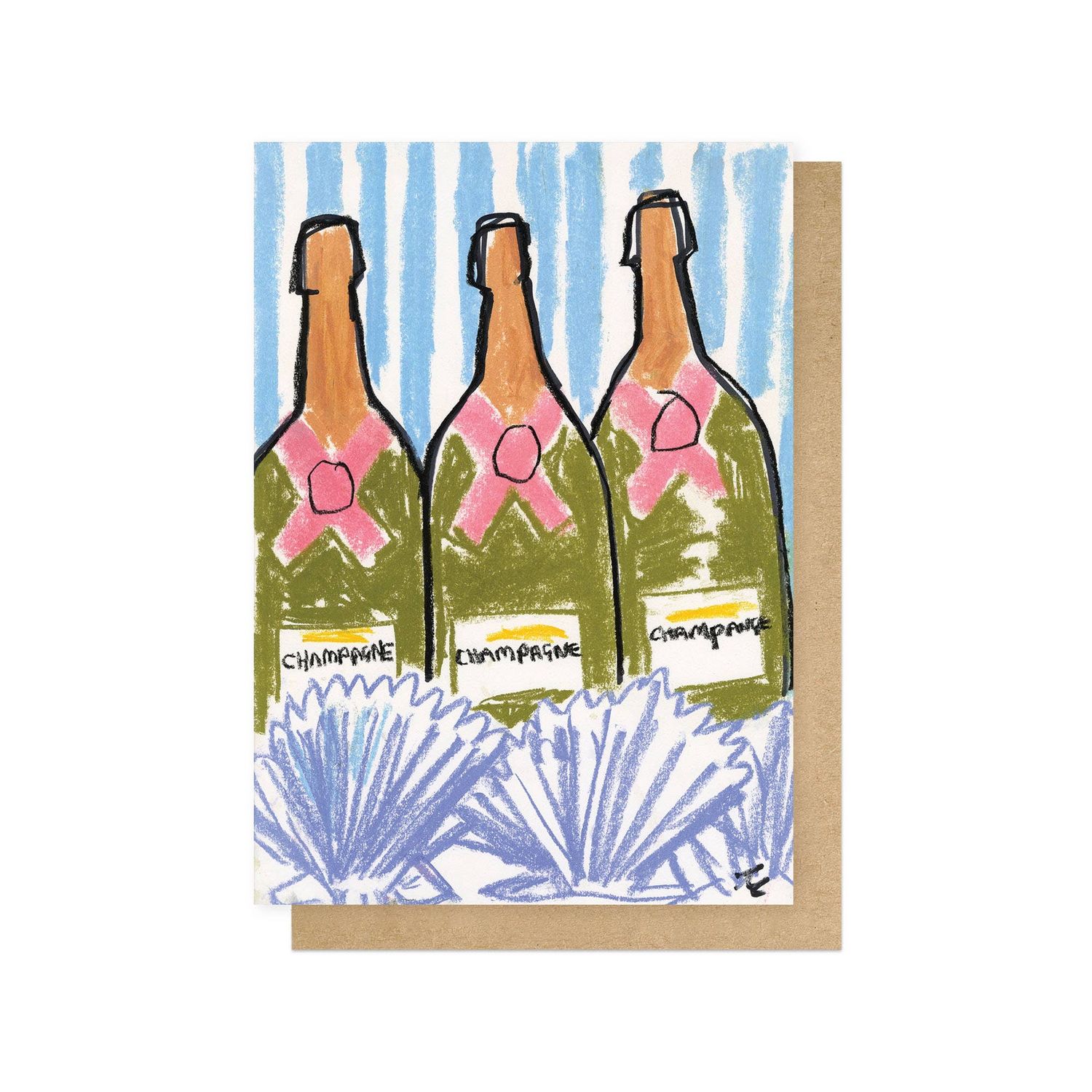 Bottles Greetings Card: Cello-Free