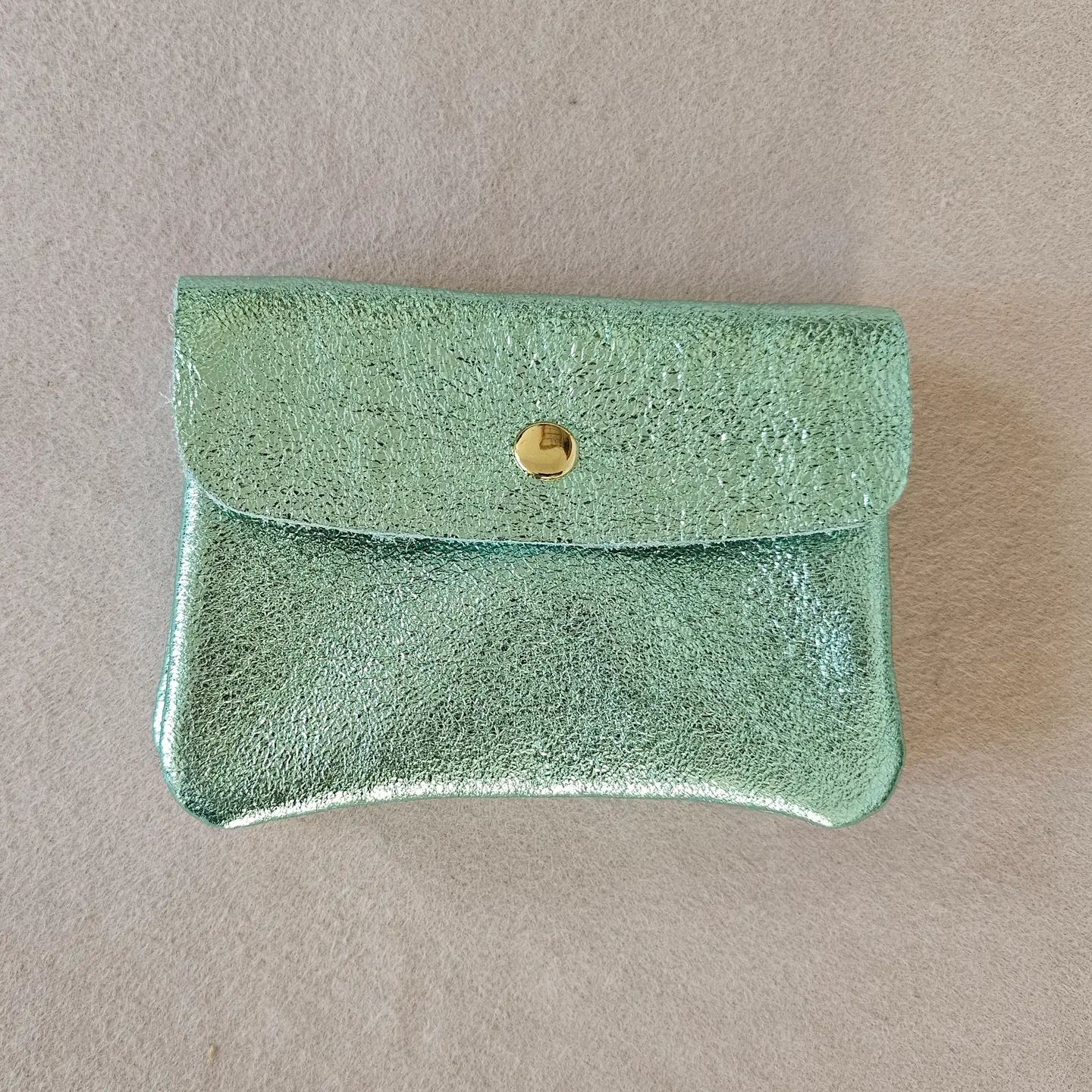 Cowhide leather coin purse Kangoobis: Mint