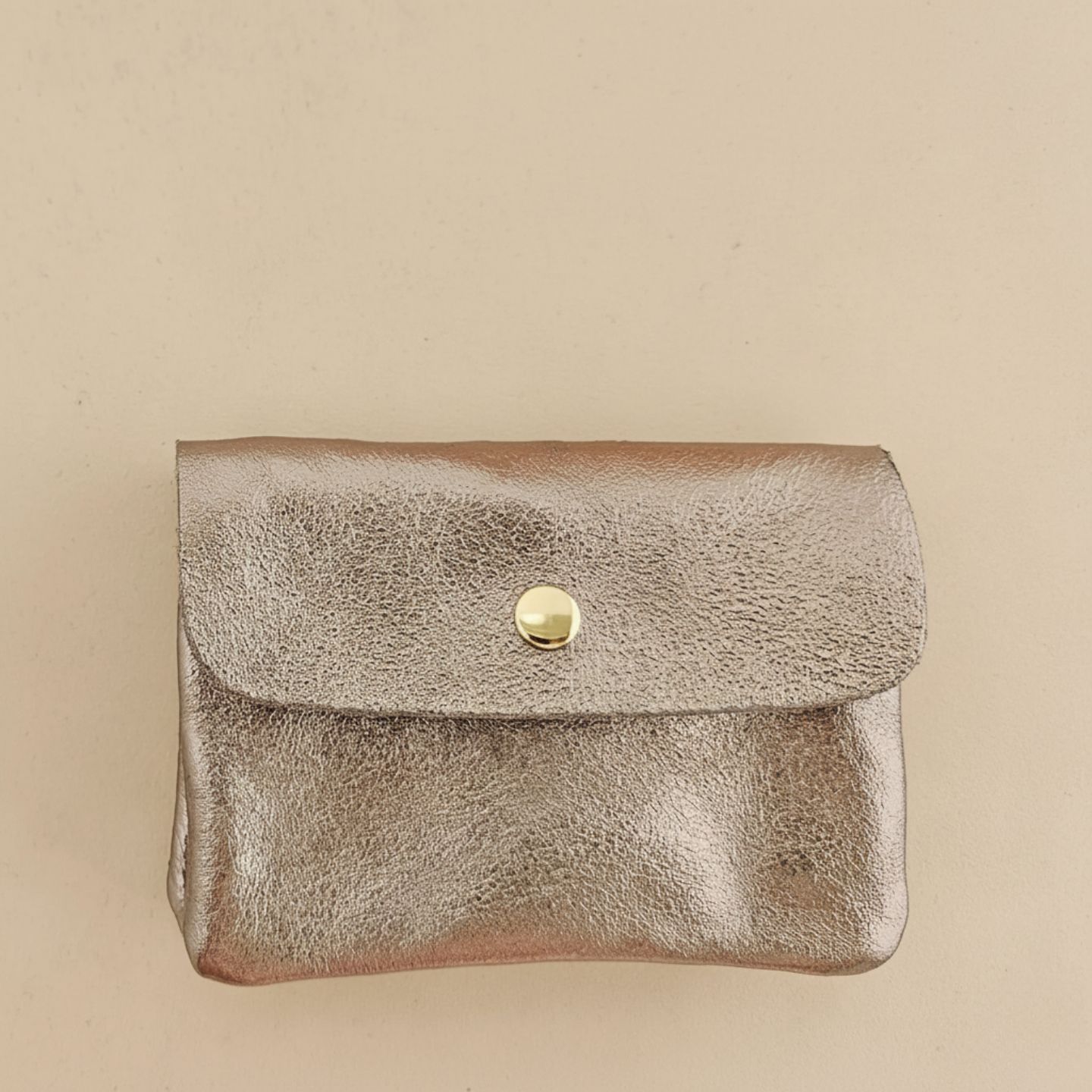 Cowhide leather coin purse Kangoobis: Steely