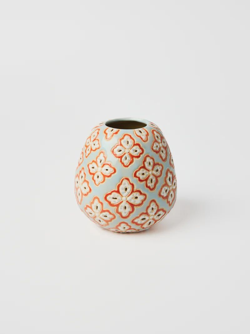 Pollen Vase Blue Paisley