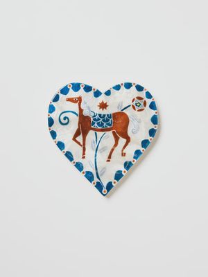 Jones and Co Paloma Heart White Horse Wall Tile