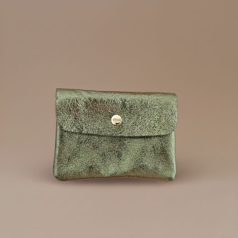 Cowhide leather coin purse Kangoobis: Persimmon