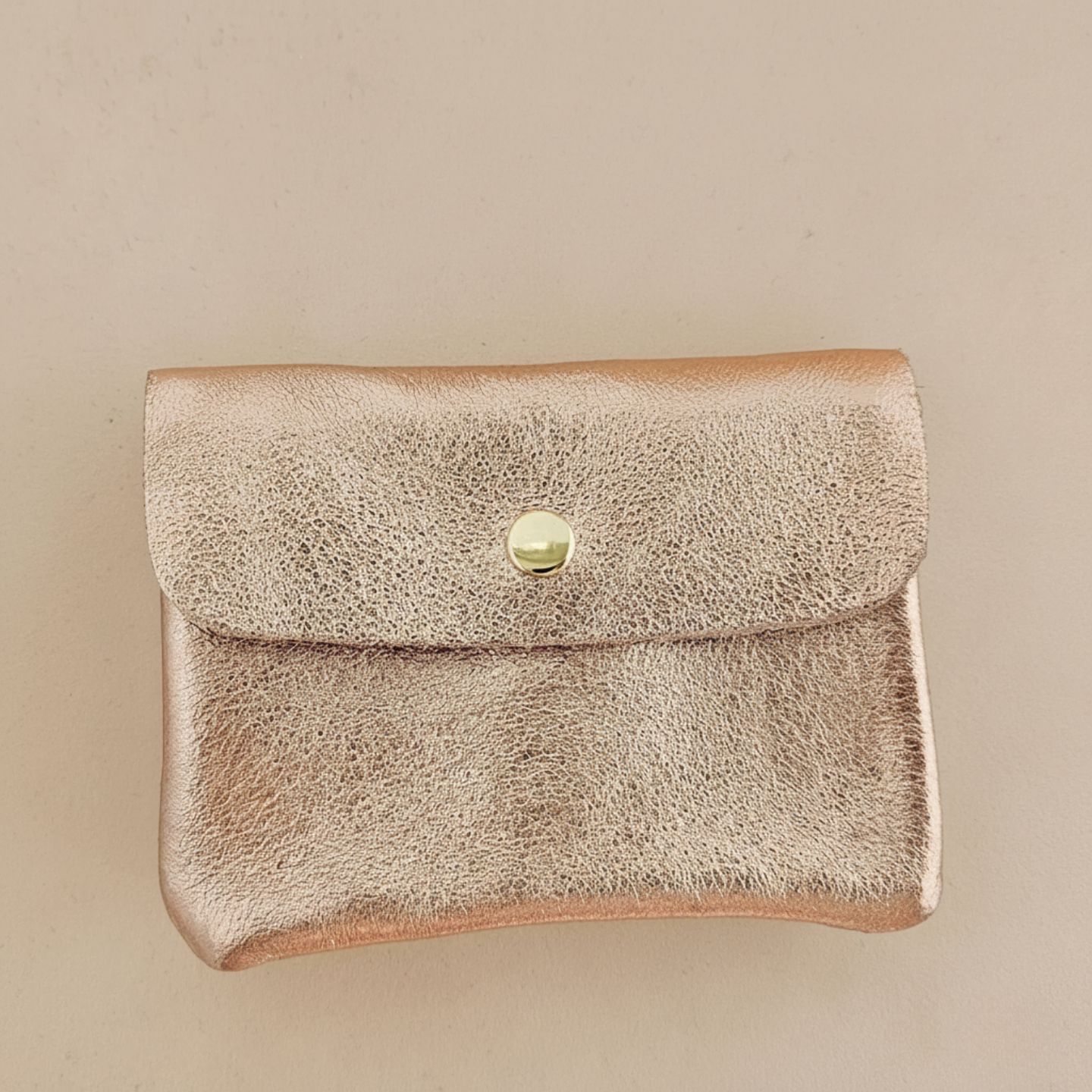 Cowhide leather coin purse Kangoobis: Nude