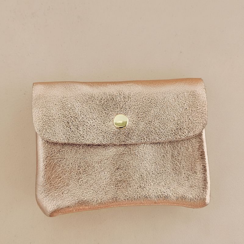 Cowhide leather coin purse Kangoobis: Nude