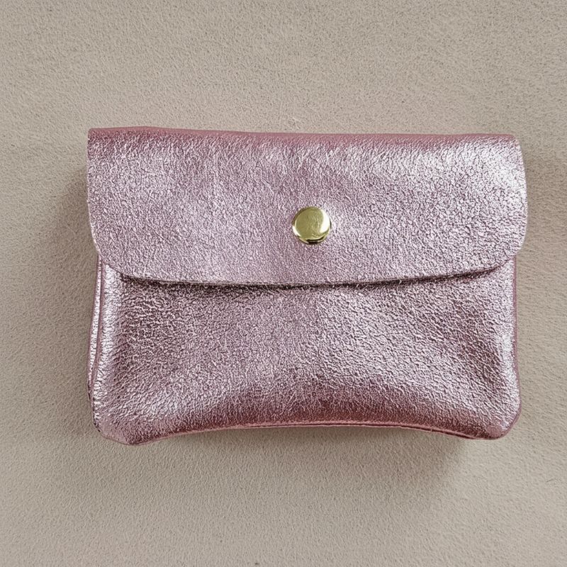 Cowhide leather coin purse Kangoobis: Pink