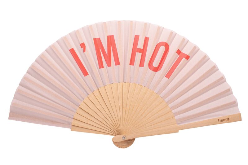 Fan "I'm Hot" Beige and Red