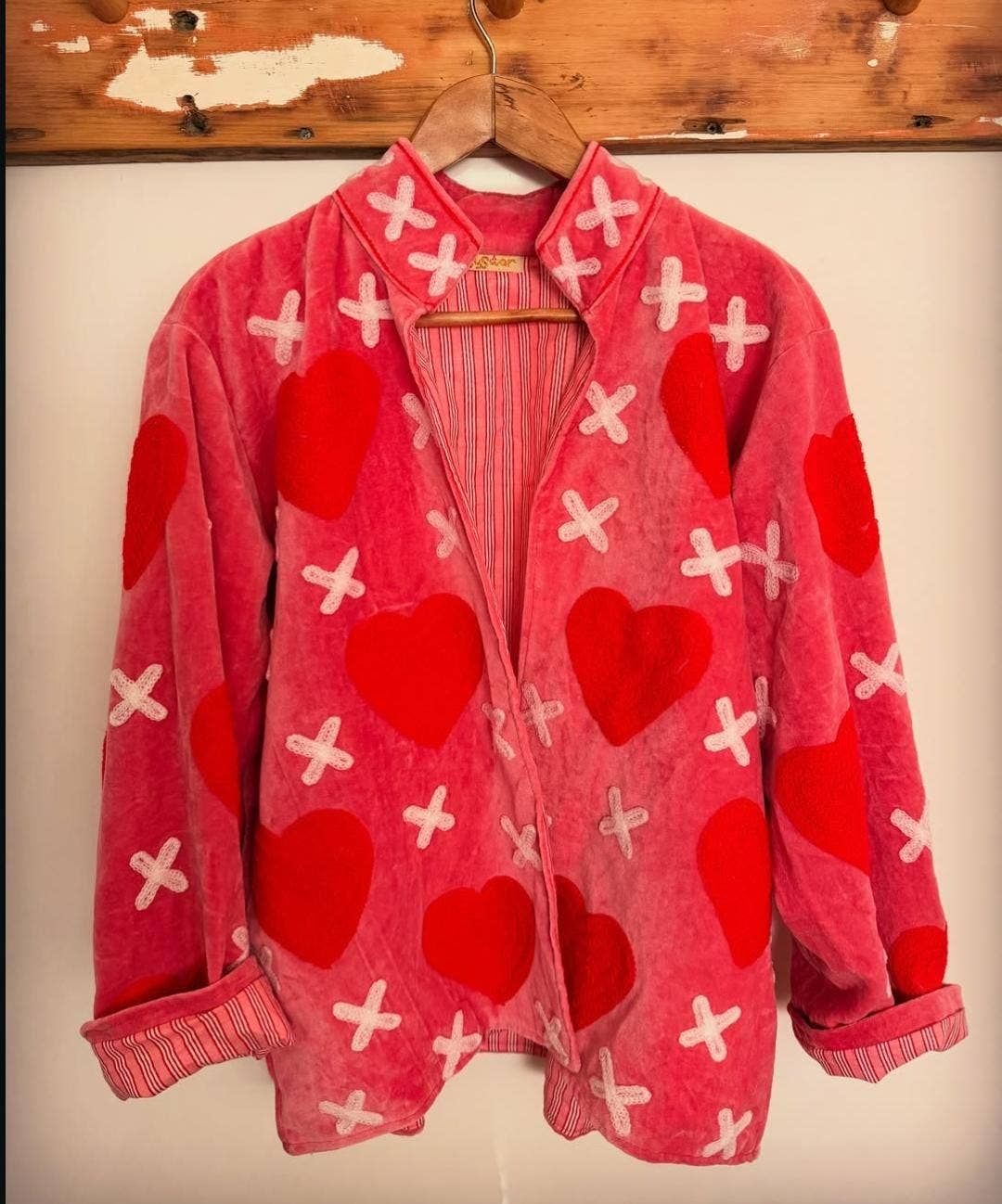 Embroidered Heart Suzani Velvet Jacket