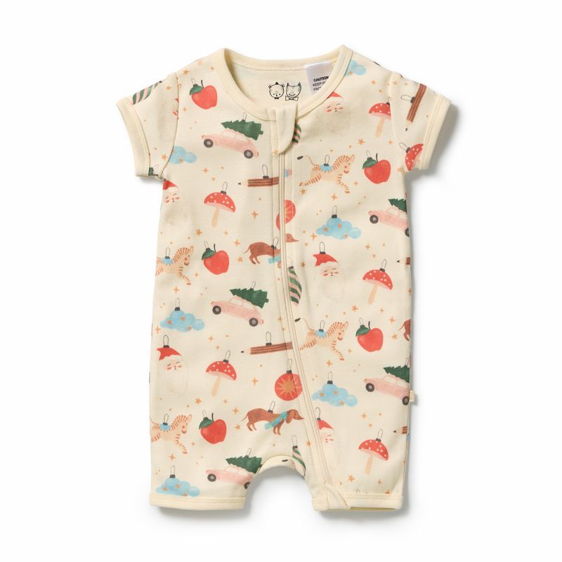 Deck the Halls Organic boyleg zipsuit