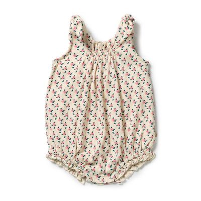 Little blossom Crinkle cotton tie playsuit