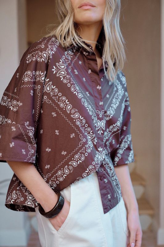 Ceres Life Sarah Boxy Shirt -  Bandana